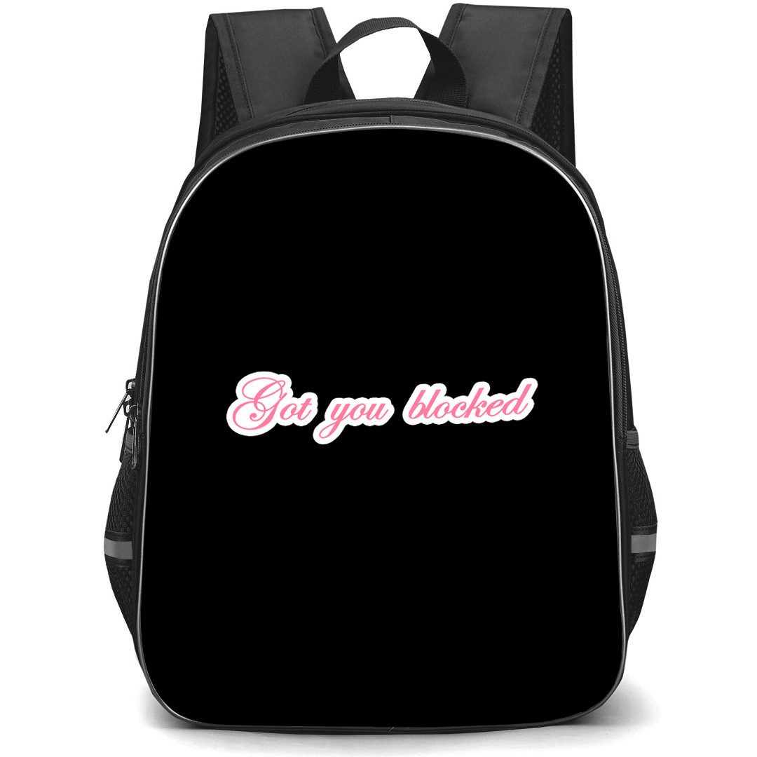 Sabrina Carpenter Backpack School Bag StudentPack - Sabrina Carpenter Got You Blocked Pink Typography Art Sticker