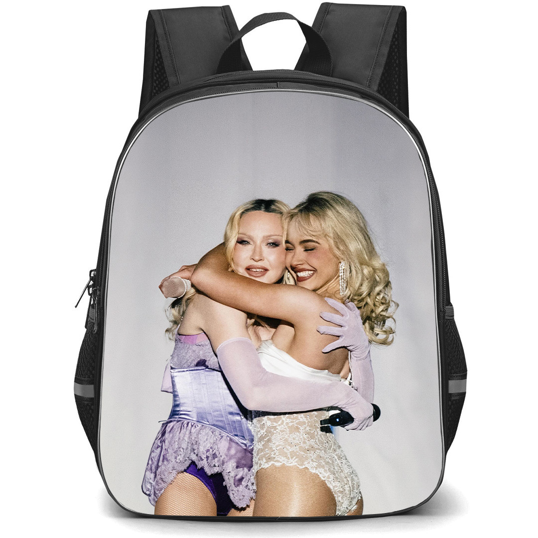 Sabrina Carpenter Backpack School Bag StudentPack - Sabrina Carpenter Hugs With Madonna Coachella 2026 Poster