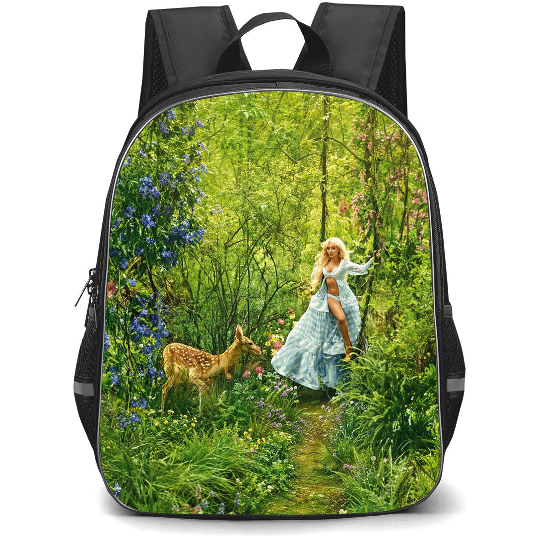 Sabrina Carpenter Backpack School Bag StudentPack - Sabrina Carpenter Rolling Stone Magazine Standing On A Swing Poster