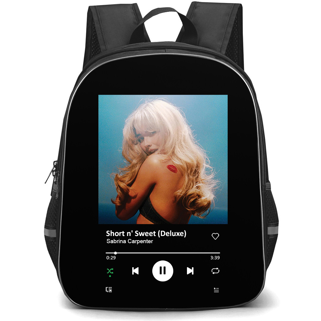 Sabrina Carpenter Backpack School Bag StudentPack - Sabrina Carpenter Short N Sweet Deluxe Album Cover Spotify Library Poster