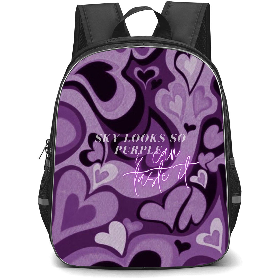 Sabrina Carpenter Backpack StudentPack - Sabrina Carpenter Sky Looks So Purple Lyrics On Purple Graphic