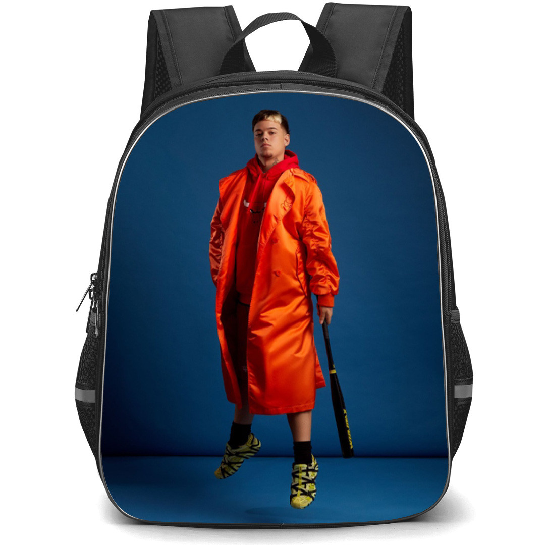 Saiko Backpack School Bag StudentPack - Saiko Jumping Pose Blue Background
