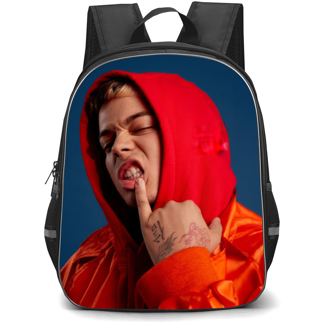 Saiko Backpack School Bag StudentPack - Saiko Showing Teeth Pose Blue Background