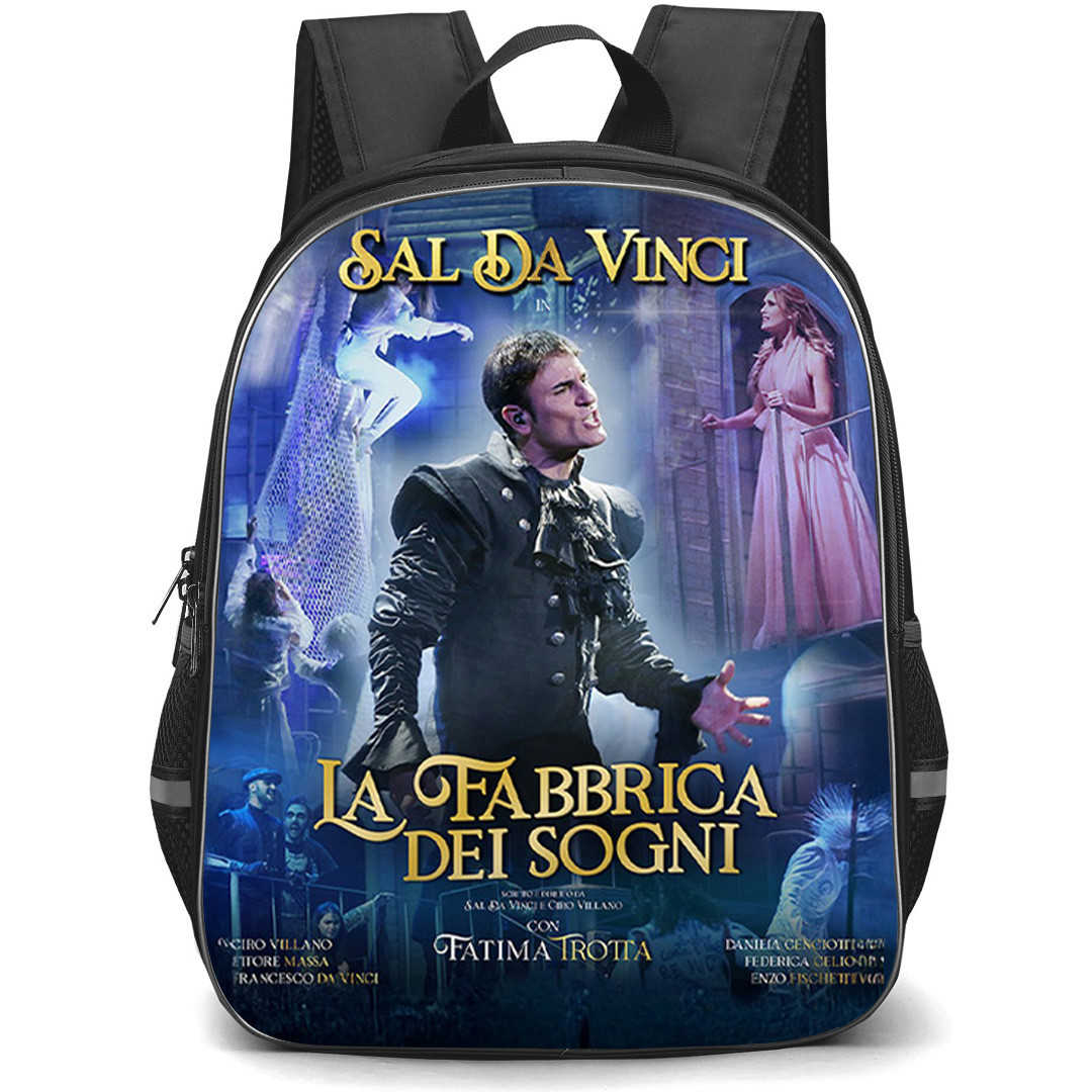 Sal Da Vinci Backpack School Bag StudentPack - Sal Da Vinci La Fabbrica Dei Sogni Music Show Poster