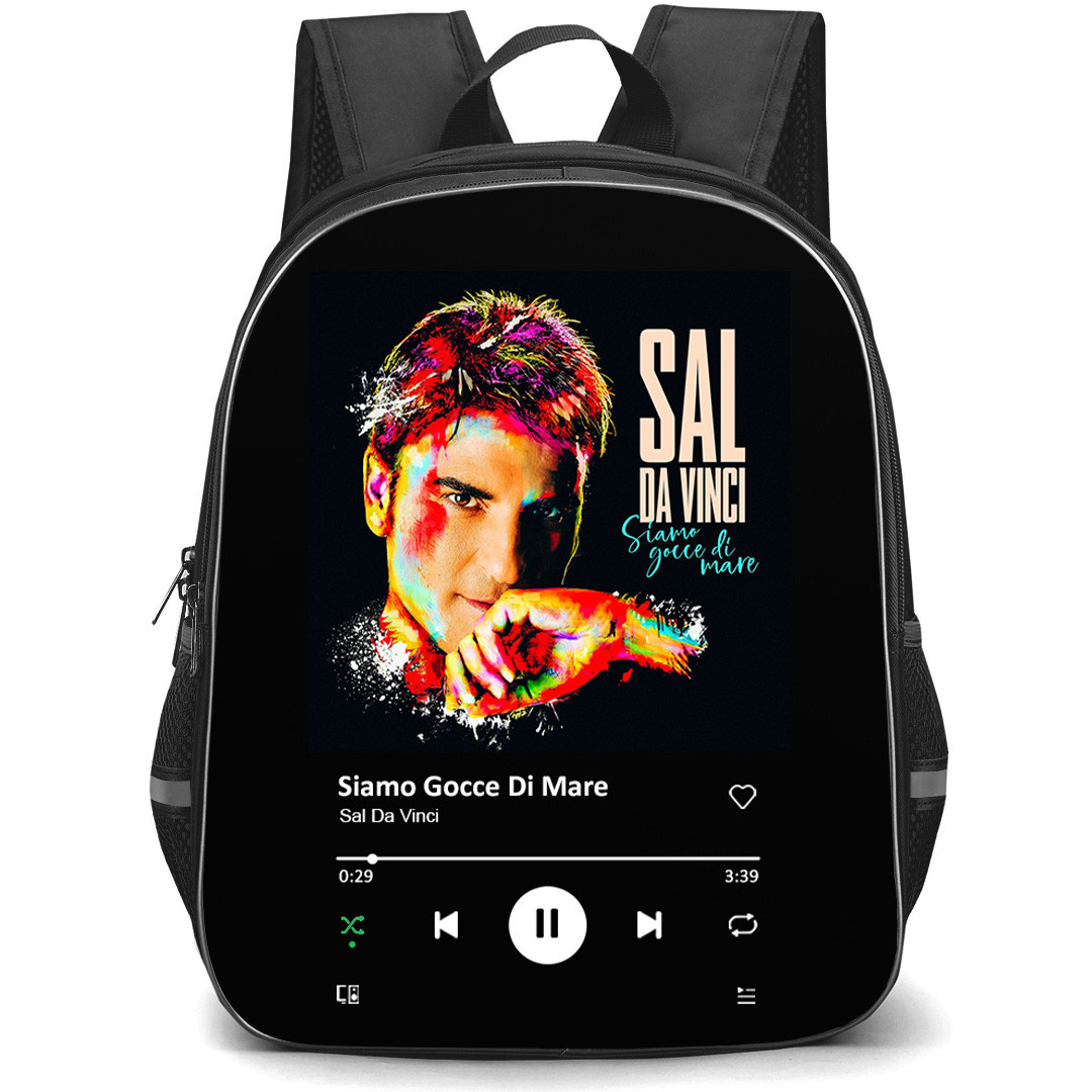 Sal Da Vinci Backpack School Bag StudentPack - Sal Da Vinci Siamo Gocce Di Mare Album Spotify Library Poster