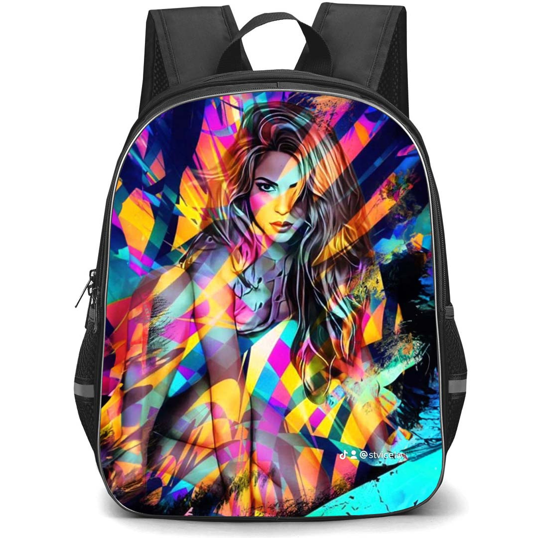 Shakira Backpack StudentPack - Shakira Fan Art Colorful Poster