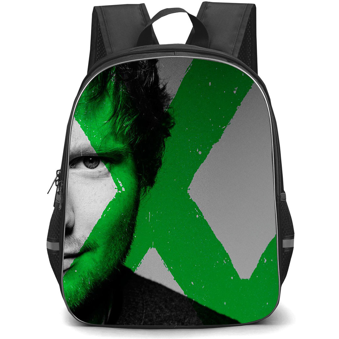 Ed Sheeran Backpack StudentPack - Ed Sheeran Half Face Grayscale Portrait X Album Poster