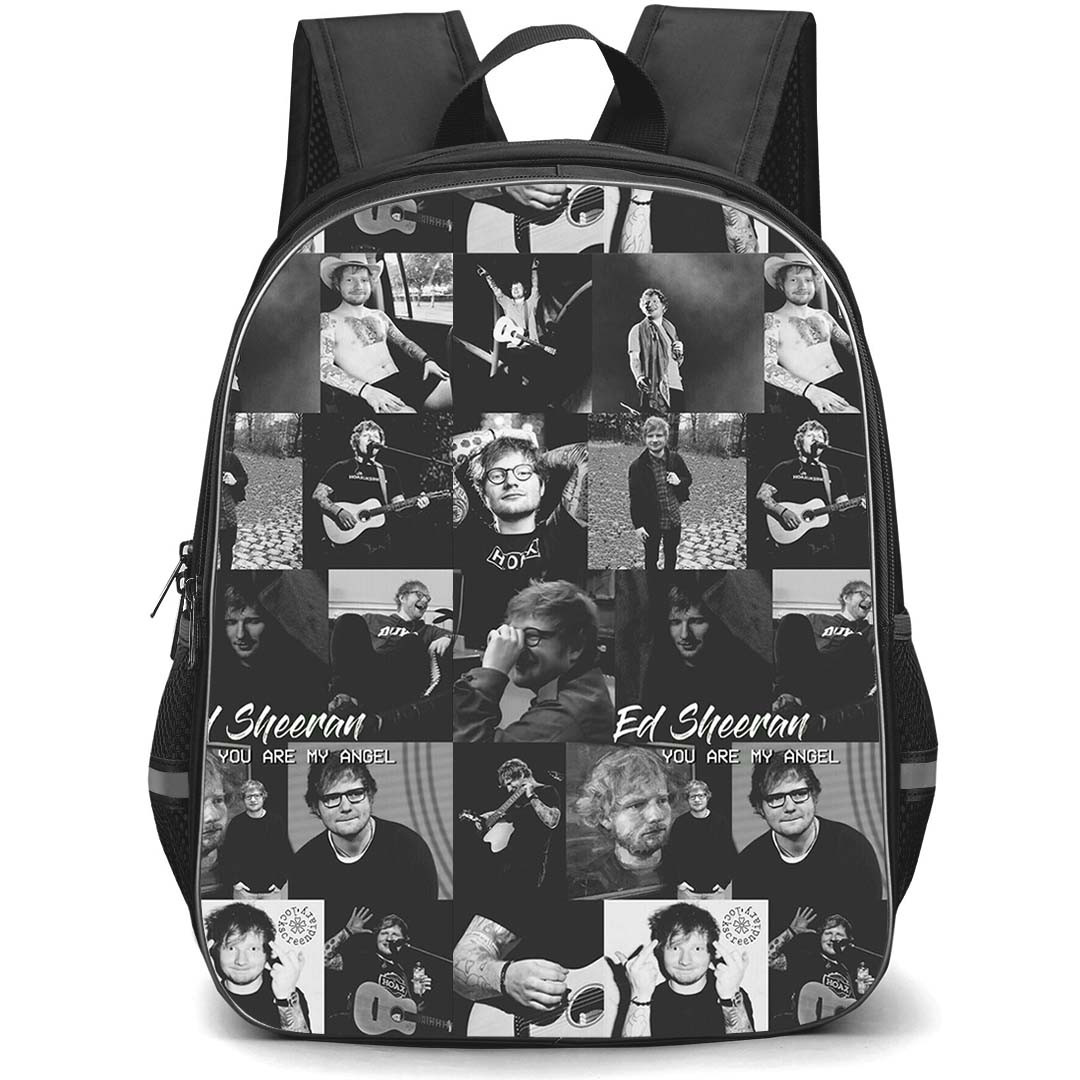 Ed Sheeran Backpack StudentPack - Ed Sheeran You Are My Angel Grayscale Collage