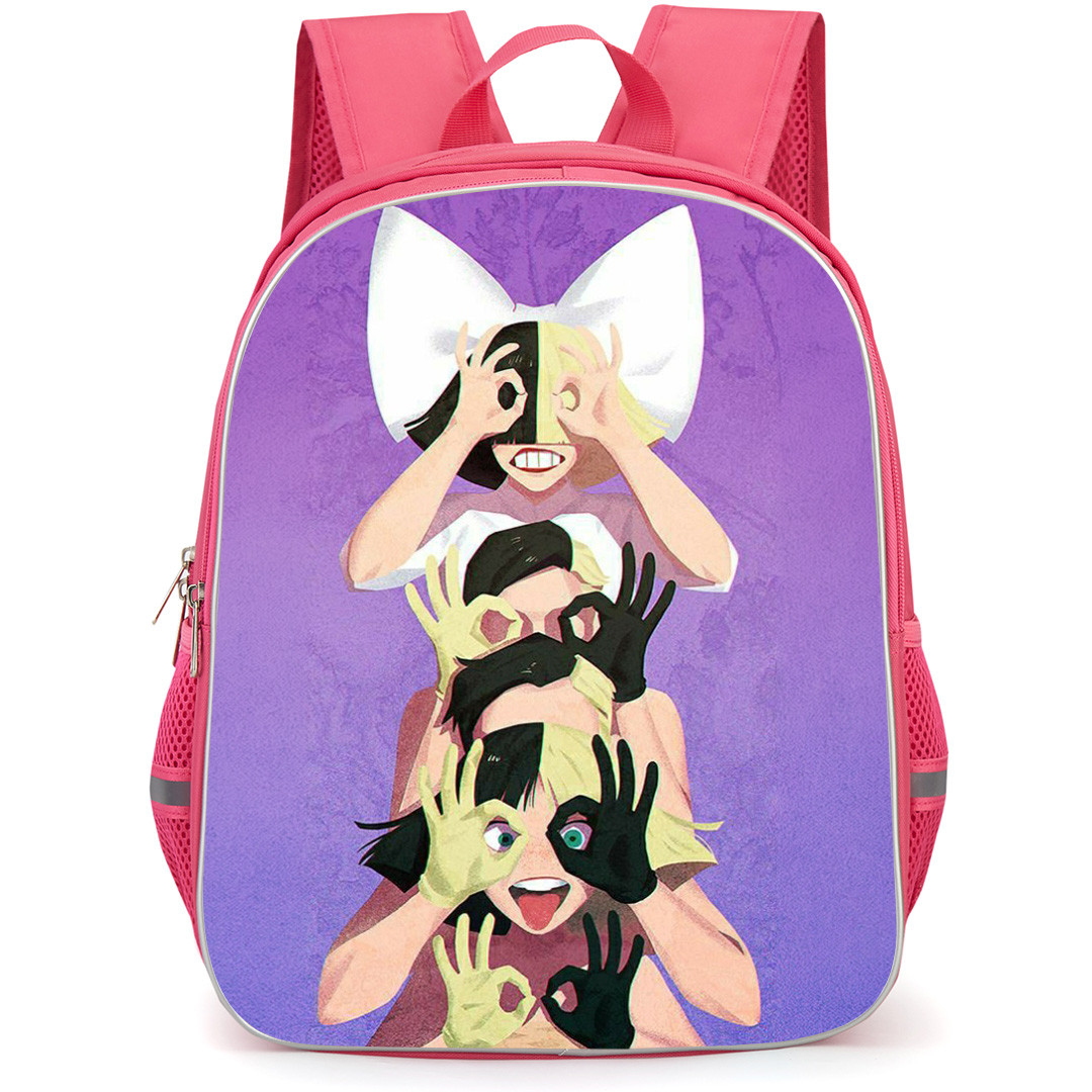 Sia Backpack School Bag StudentPack - Sia Portrait Purple Background