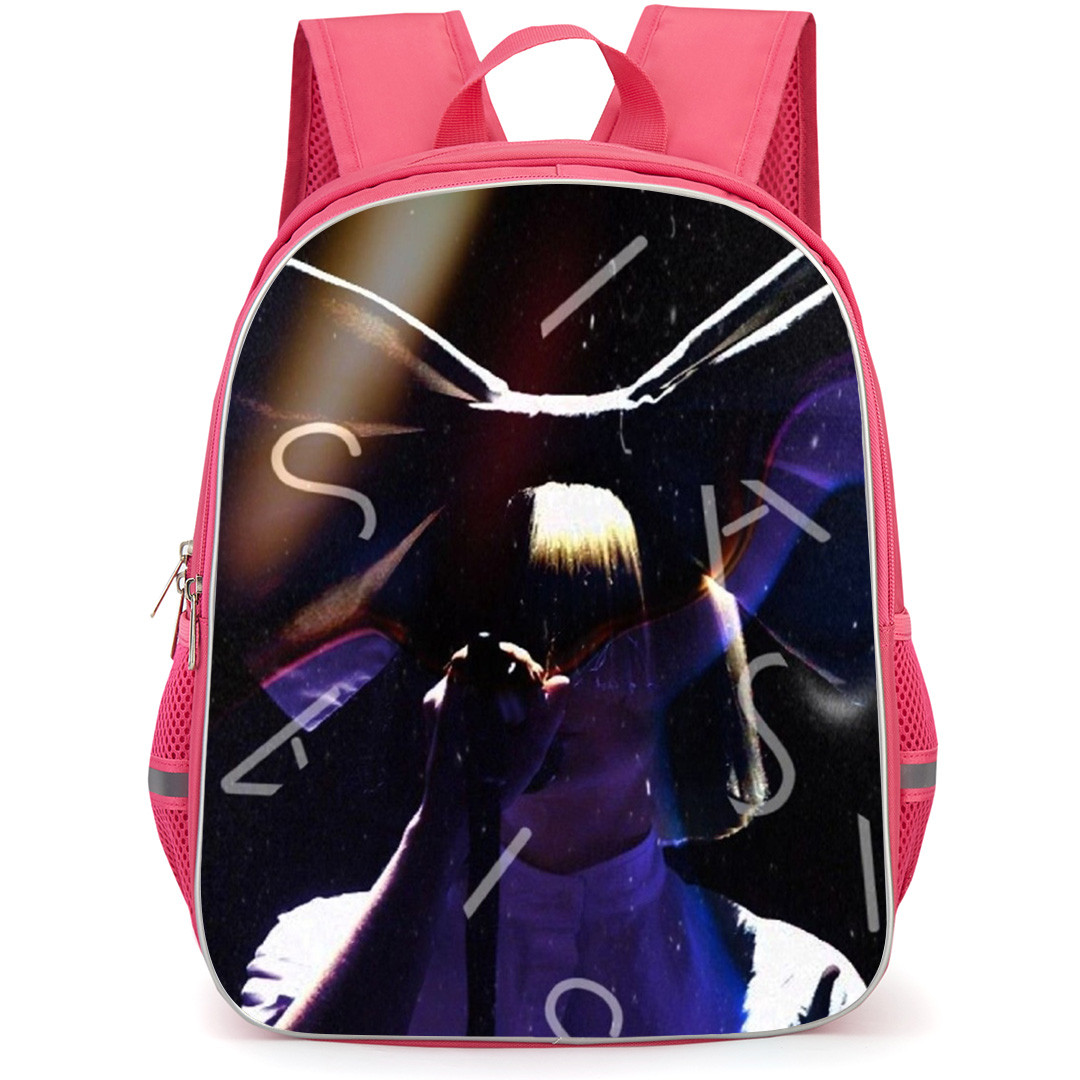 Sia Backpack School Bag StudentPack - Sia Portrait Word Art Background
