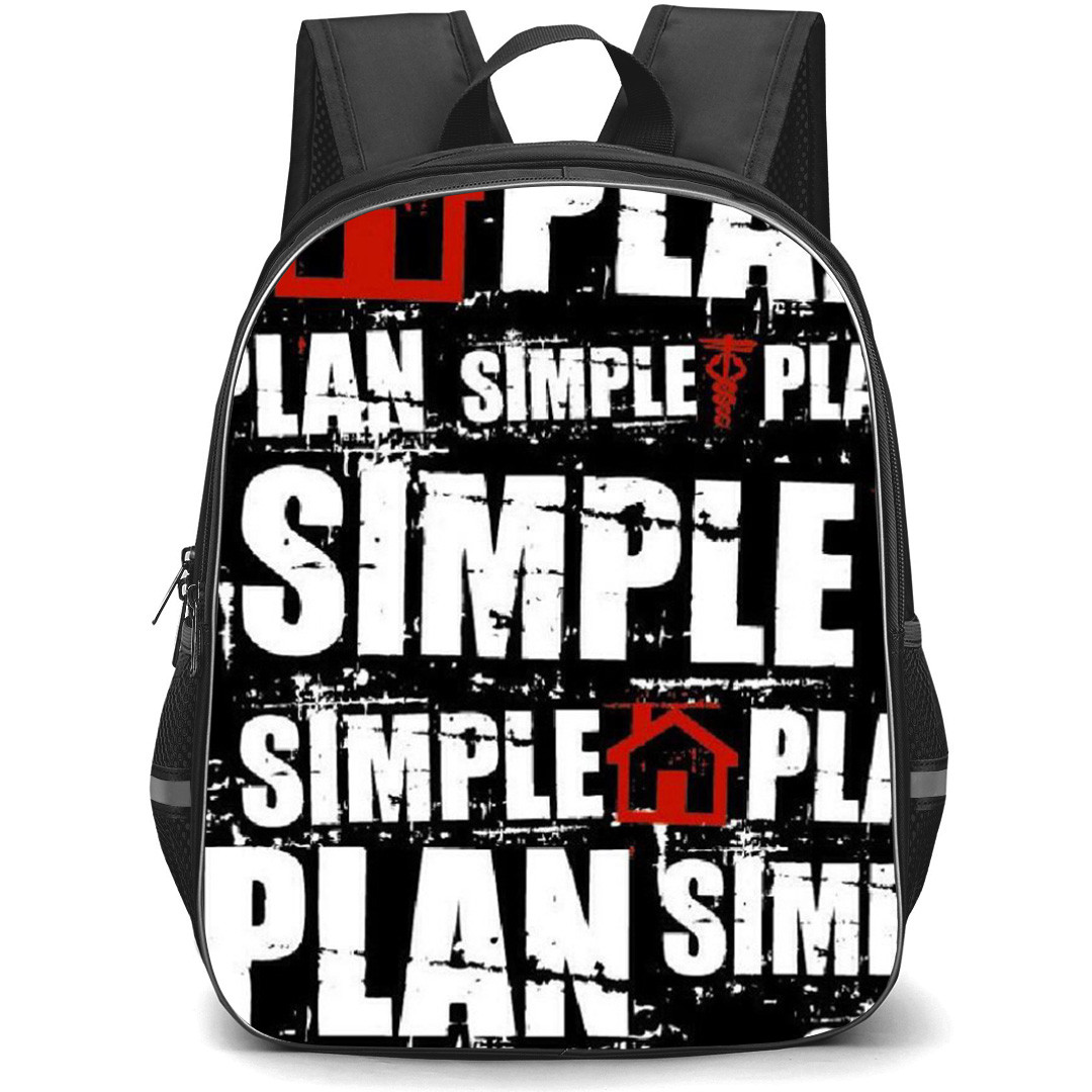 Simple Plan Backpack School Bag StudentPack - Wordmark Grunge Pattern