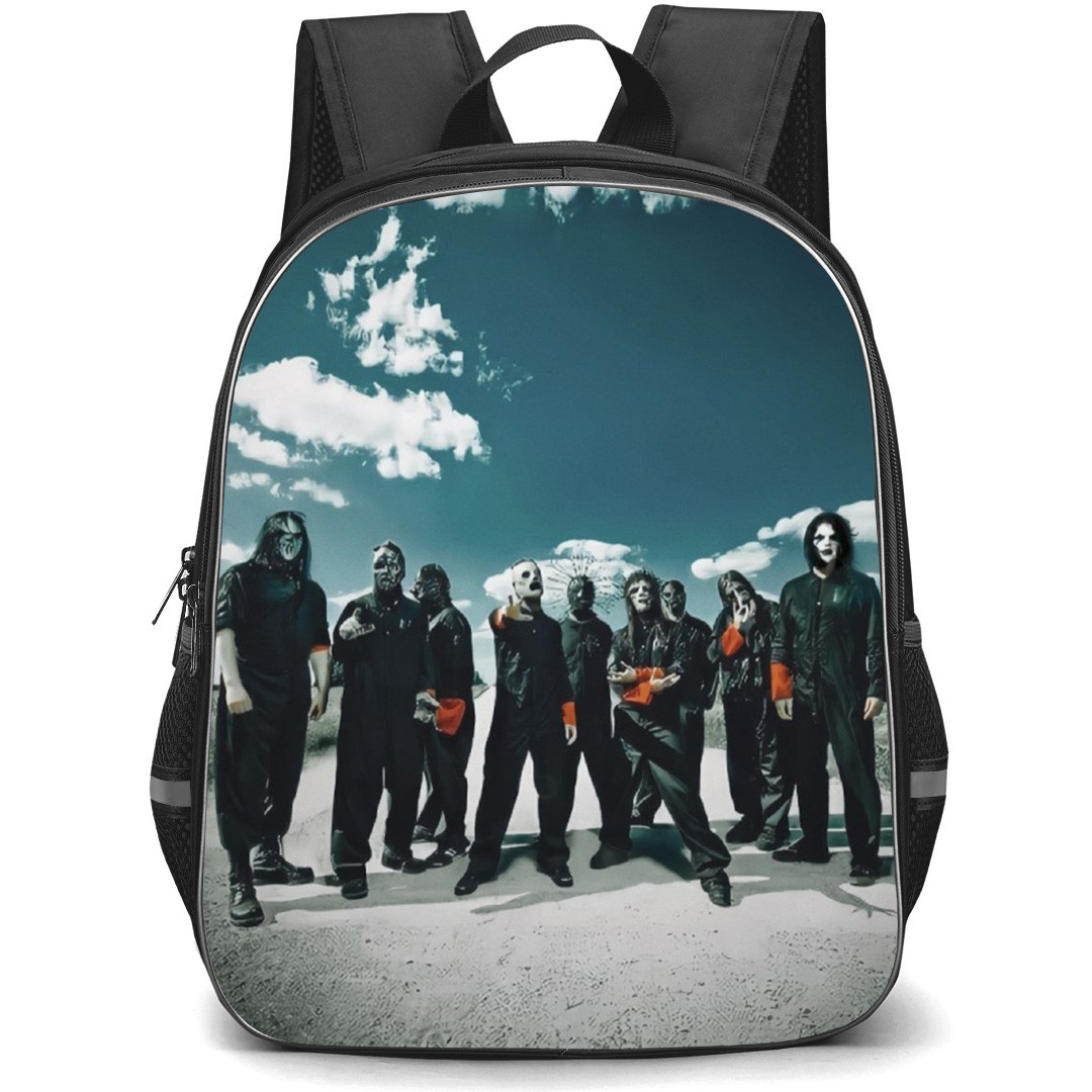 Slipknot Backpack School Bag StudentPack - Band Fierce Portrait Sky Background