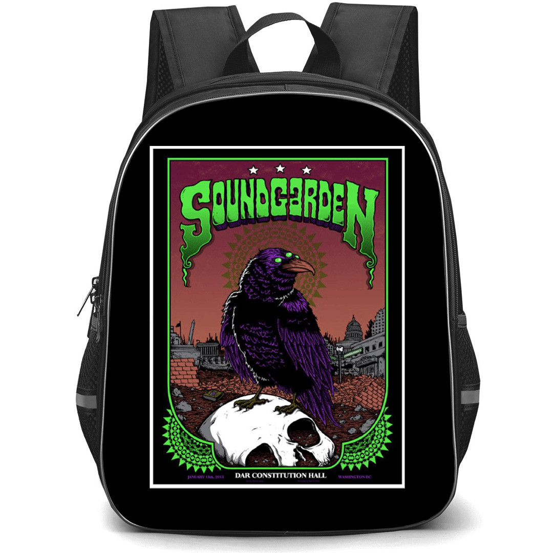 Soundgarden Backpack School Bag StudentPack - Band Crow Poster Sticker