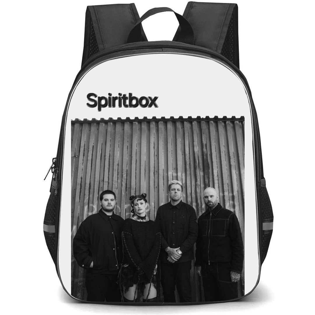 Spiritbox Backpack School Bag StudentPack - Spiritbox Word Art Greyscale Portrait