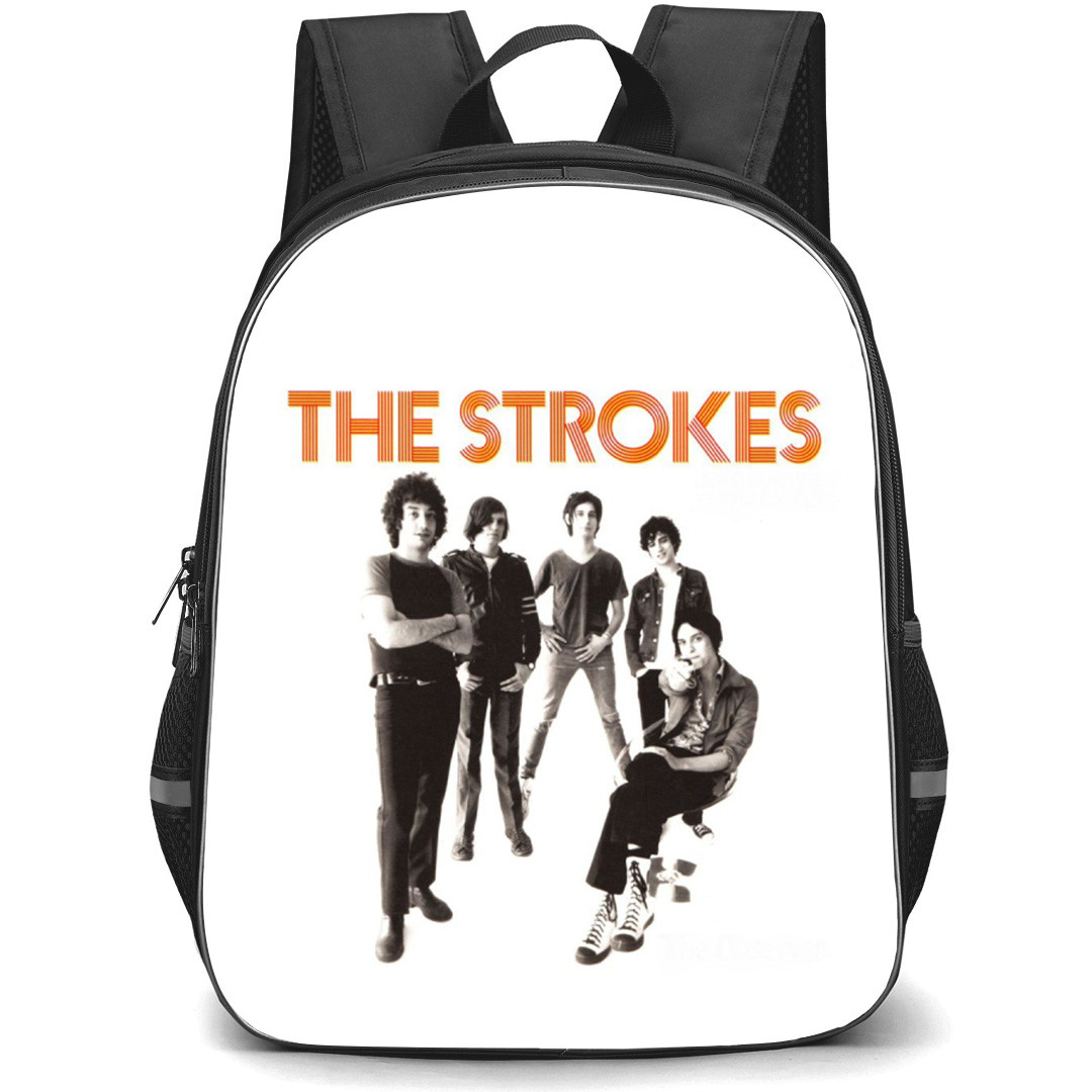 The Strokes Backpack School Bag StudentPack - Band Portrait Retro Monochrome Poster