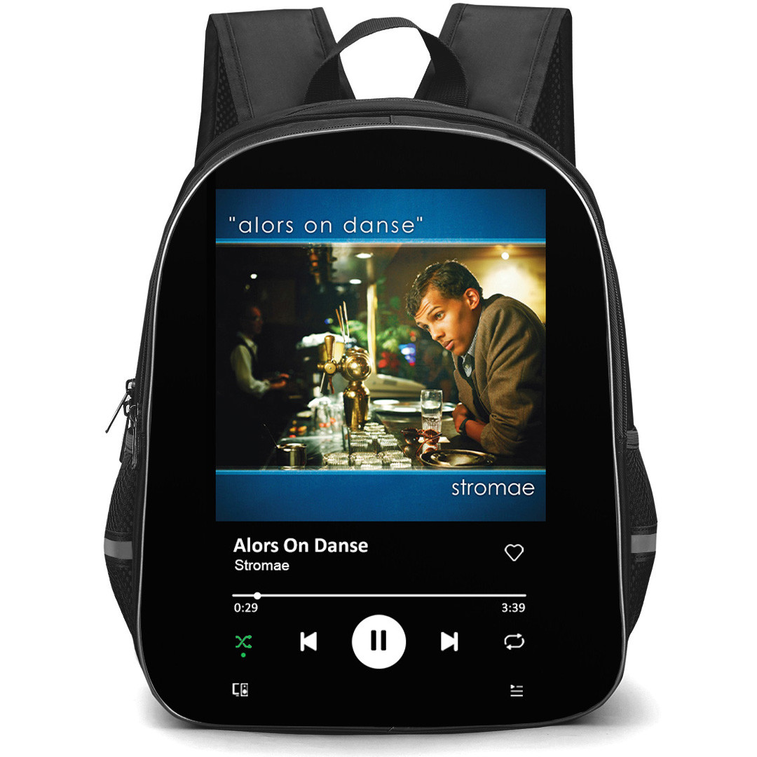 Stromae Backpack School Bag StudentPack - Stromae Alors On Danse Song Spotify Library Poster
