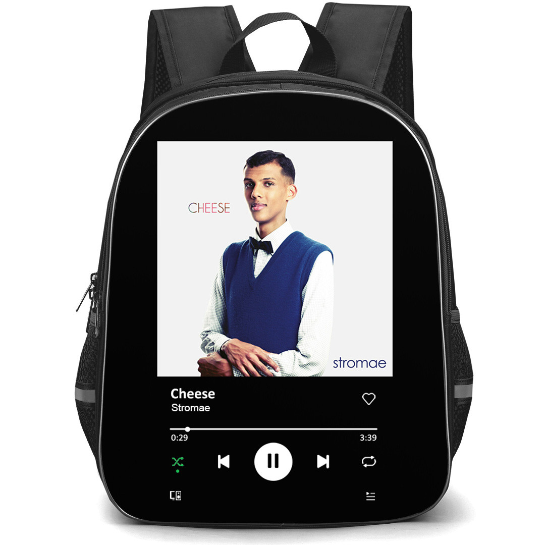 Stromae Backpack School Bag StudentPack - Stromae Cheese Album Spotify Library Poster