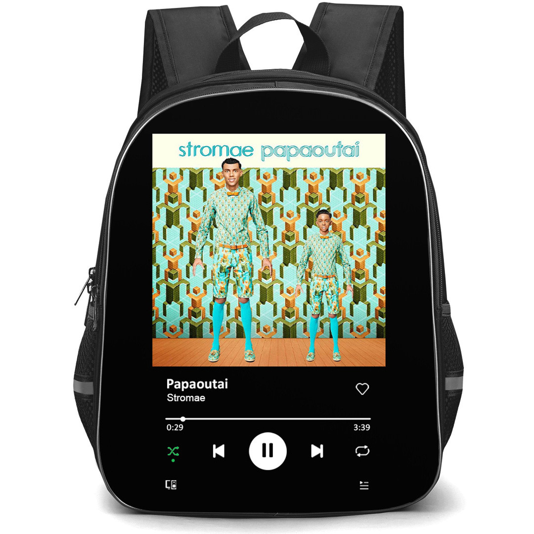 Stromae Backpack School Bag StudentPack - Stromae Papaoutai Song Spotify Library Poster