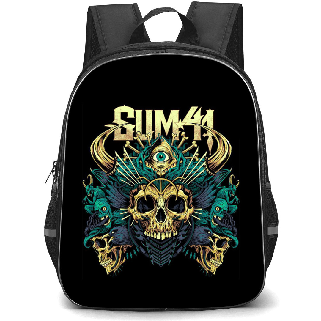 Sum-41 Backpack School Bag StudentPack - Illuminati Skull Illustration