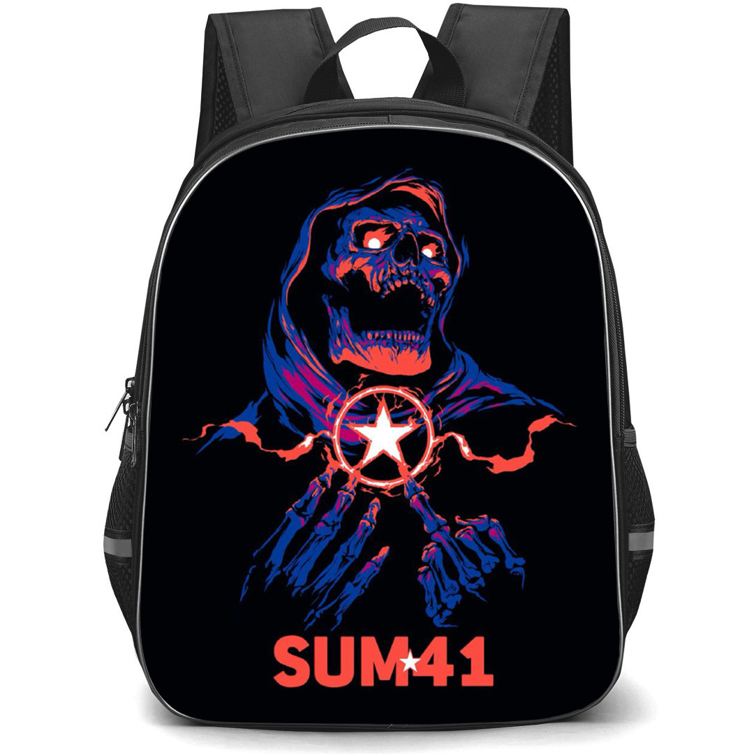 Sum-41 Backpack School Bag StudentPack - Skeleton Fierce Illustration Band Poster