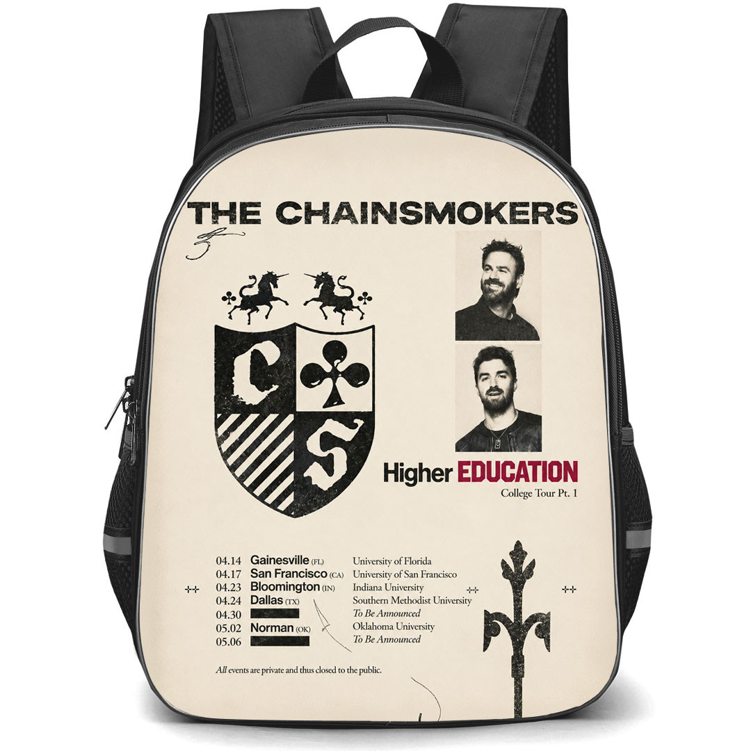 The Chainsmokers Backpack School Bag StudentPack - The Chainsmokers College Tour Poster