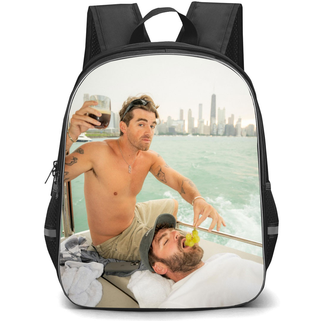 The Chainsmokers Backpack School Bag StudentPack - The Chainsmokers Eating Grapes Sea Background