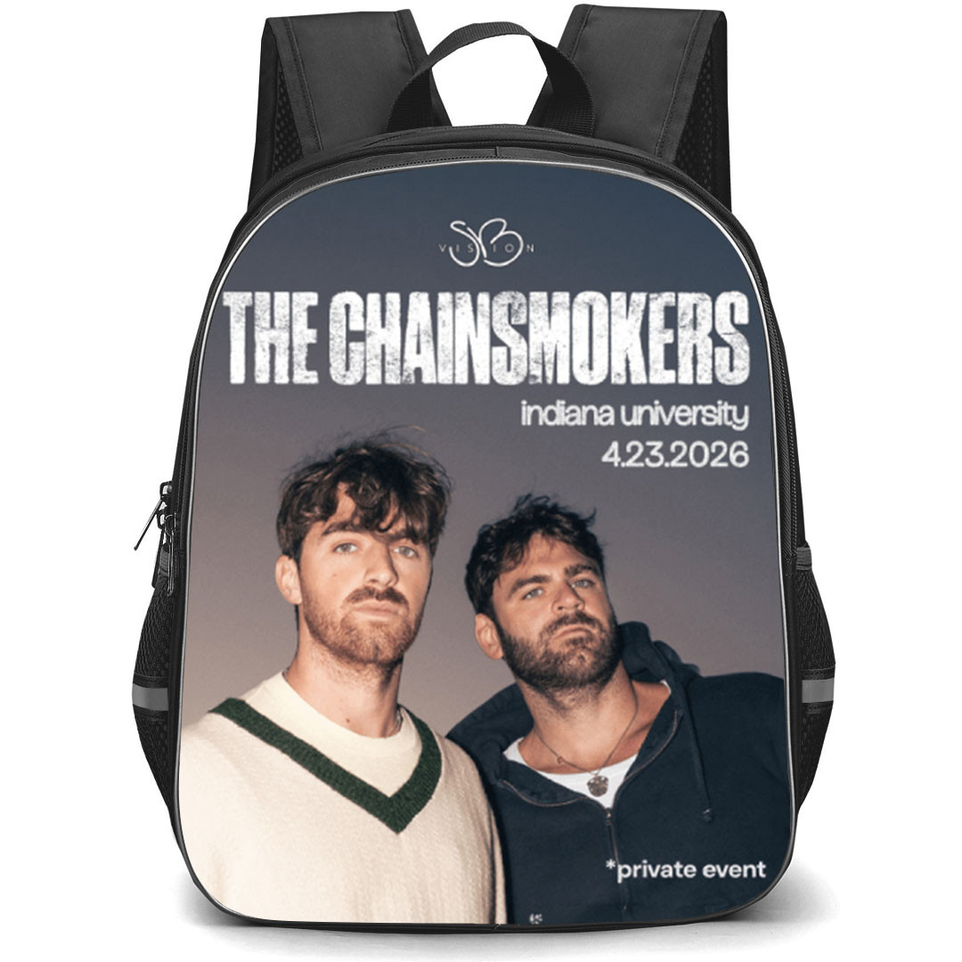 The Chainsmokers Backpack School Bag StudentPack - The Chainsmokers Indiana University Concert Poster