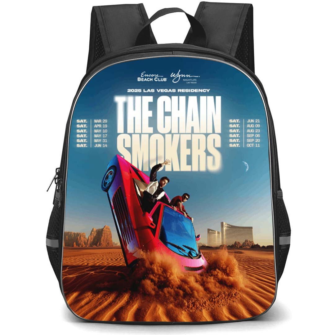 The Chainsmokers Backpack School Bag StudentPack - The Chainsmokers Las Vegas Concert Poster