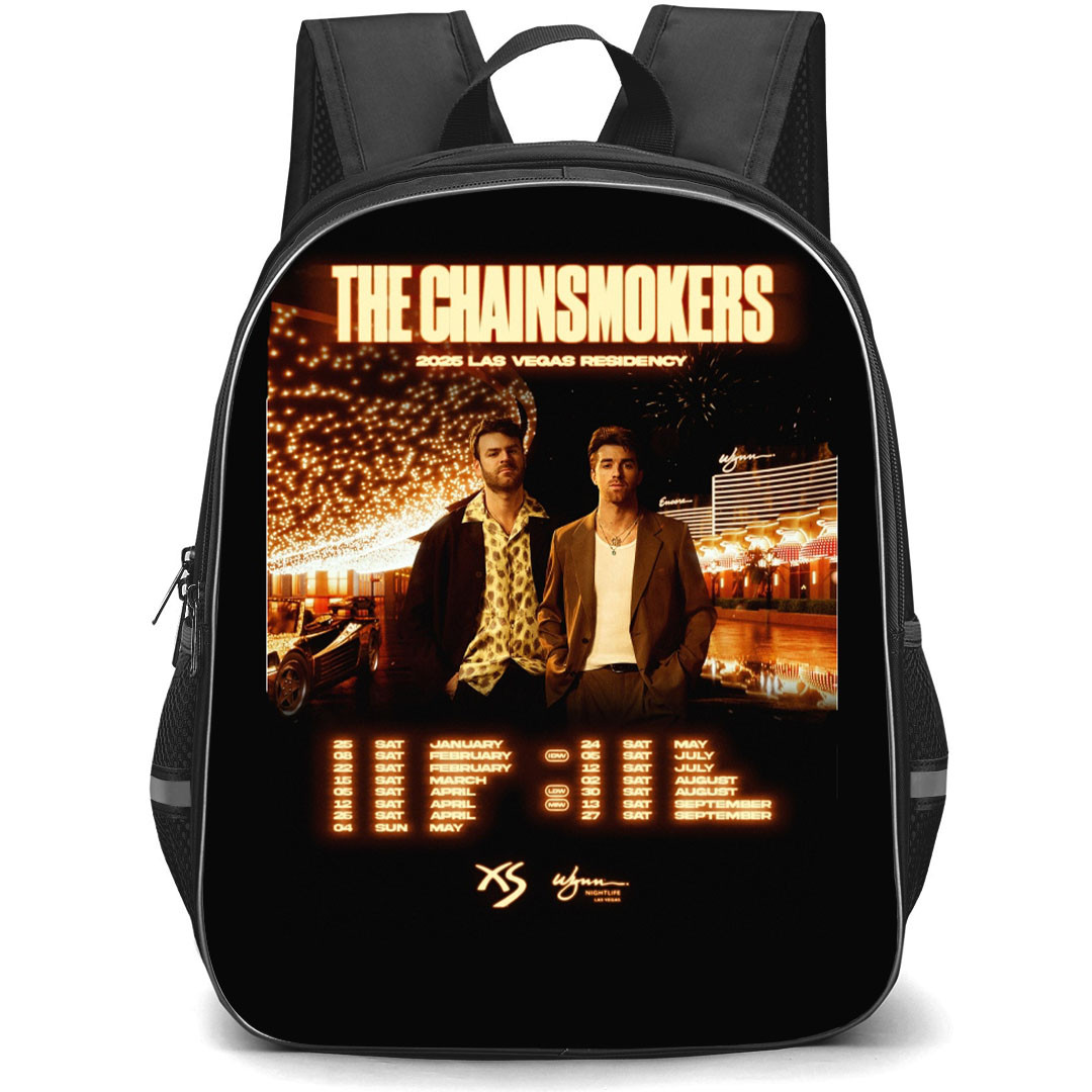 The Chainsmokers Backpack School Bag StudentPack - The Chainsmokers Las Vegas XS Concert Poster