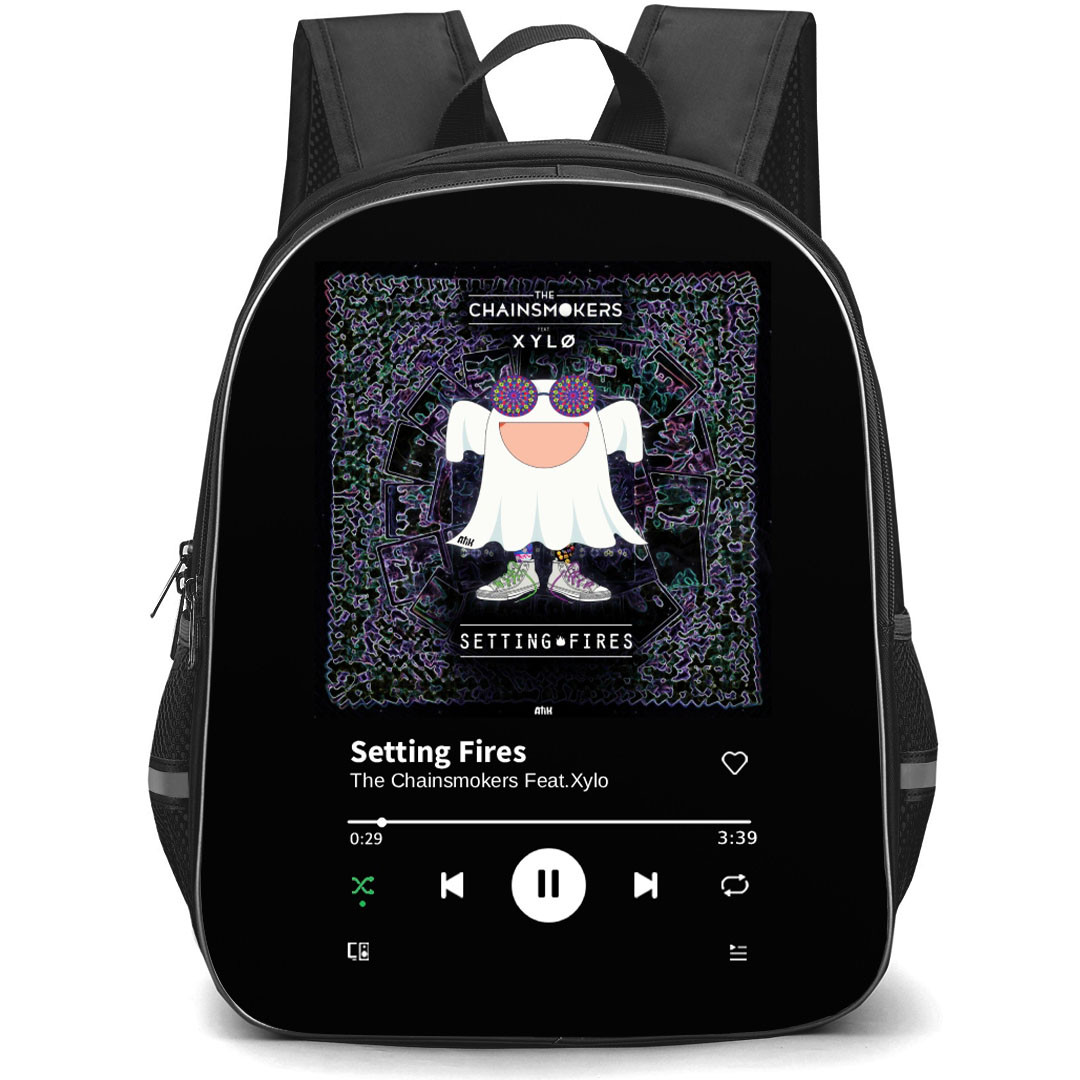 The Chainsmokers Backpack School Bag StudentPack - The Chainsmokers Setting Fires Cover Art