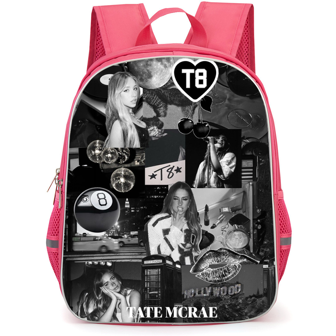 Tate McRae Backpack School Bag StudentPack - Tate McRae Black And White Collage