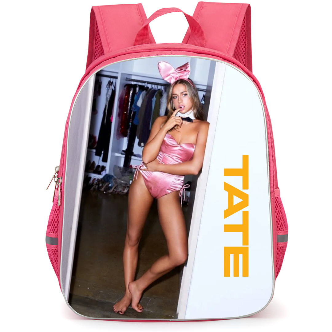 Tate McRae Backpack School Bag StudentPack - Tate McRae Wearing Bunny Girl Leaning On Door Pose