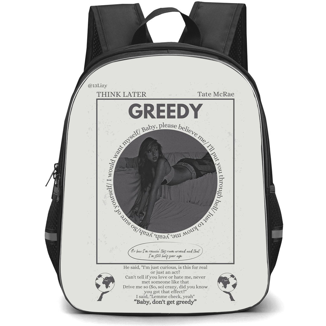 Tate McRae Backpack StudentPack - Tate McRae Greedy Vintage Poster