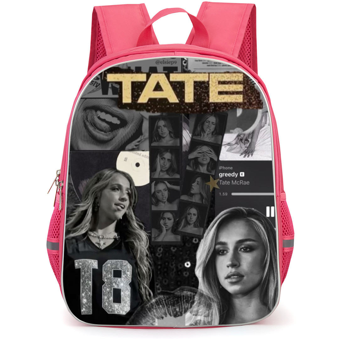 Tate McRae Backpack School Bag StudentPack - Tate McRae Greyscale Collage
