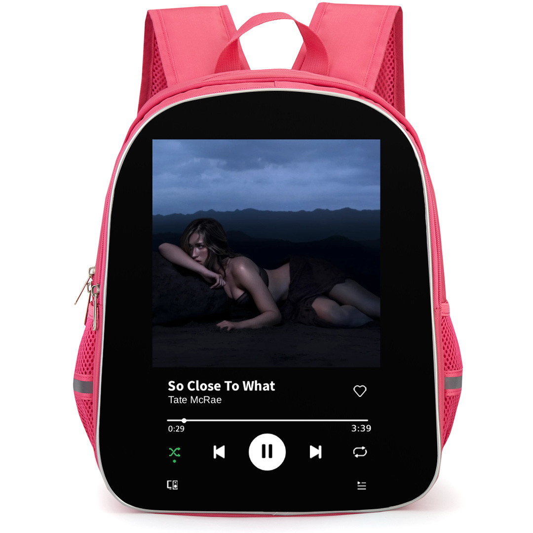 Tate McRae Backpack School Bag StudentPack - Tate McRae Portrait Mountains Background So Close To What Album Cover