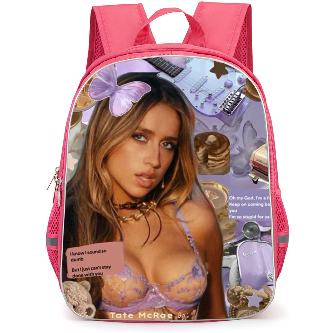 Tate McRae Backpack School Bag StudentPack - Tate McRae Purple Collage