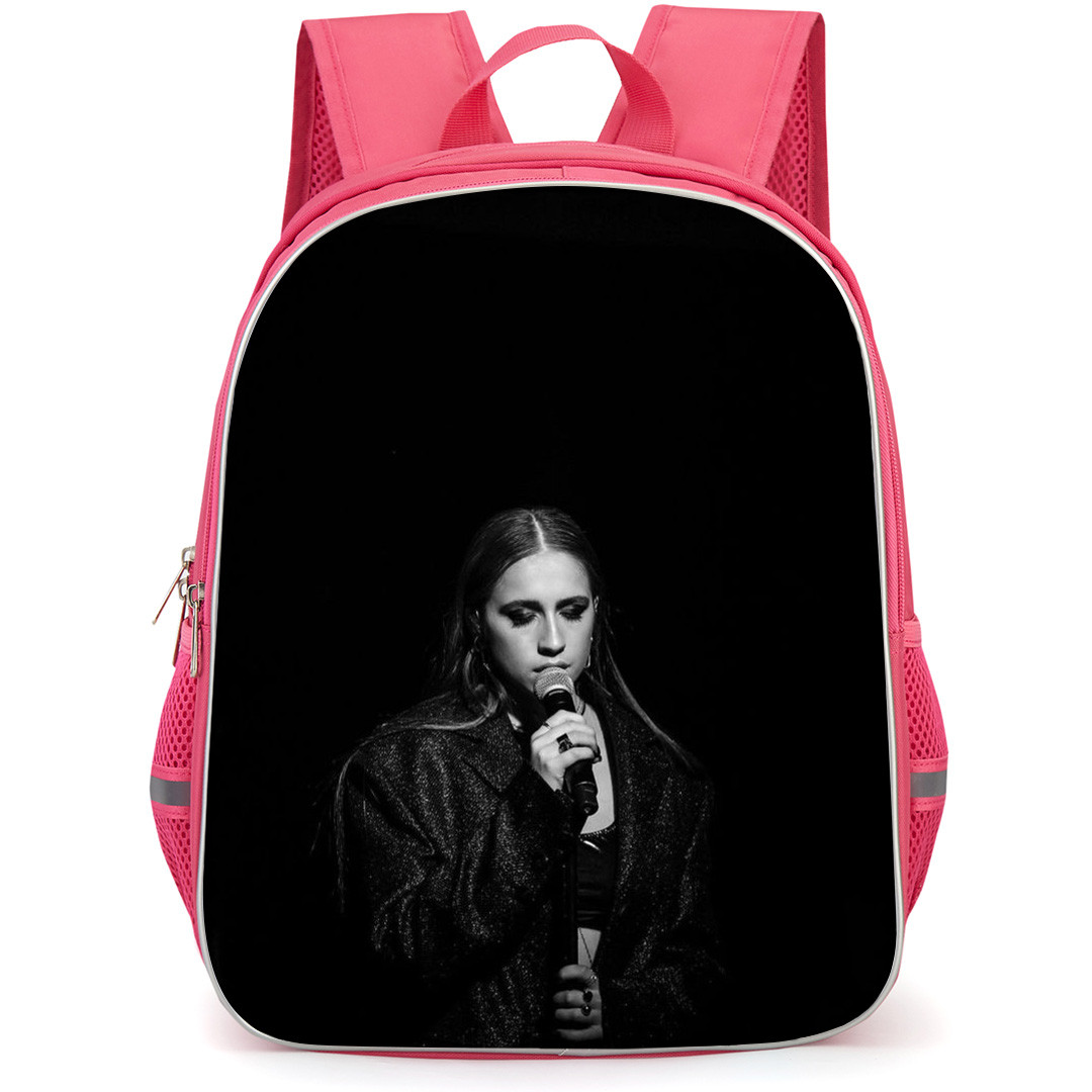 Tate McRae Backpack StudentPack - Tate McRae Singing Grayscale Poster