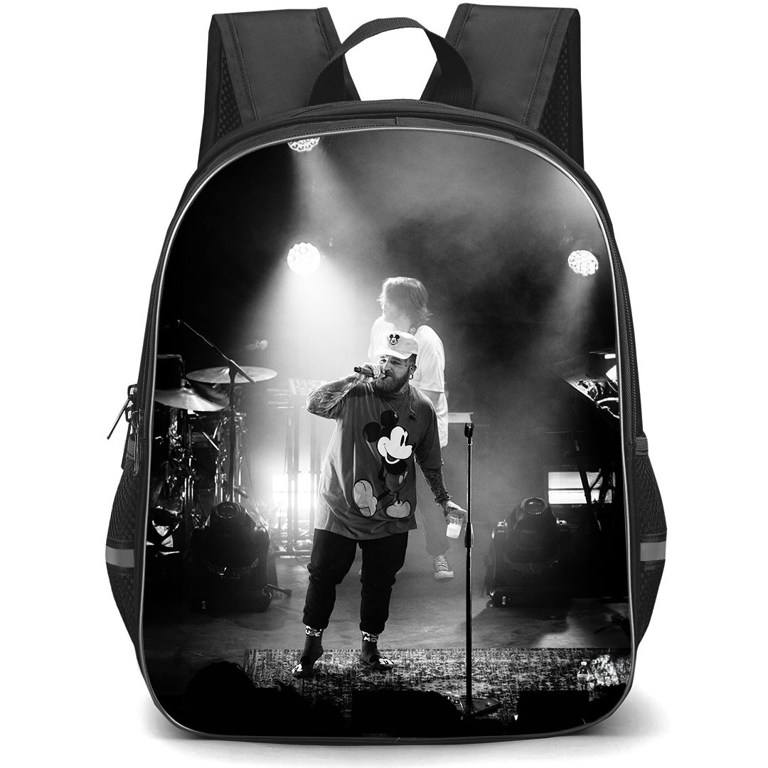Teddy Swims Backpack StudentPack - Teddy Swims Performing In A Concert Grayscale Poster