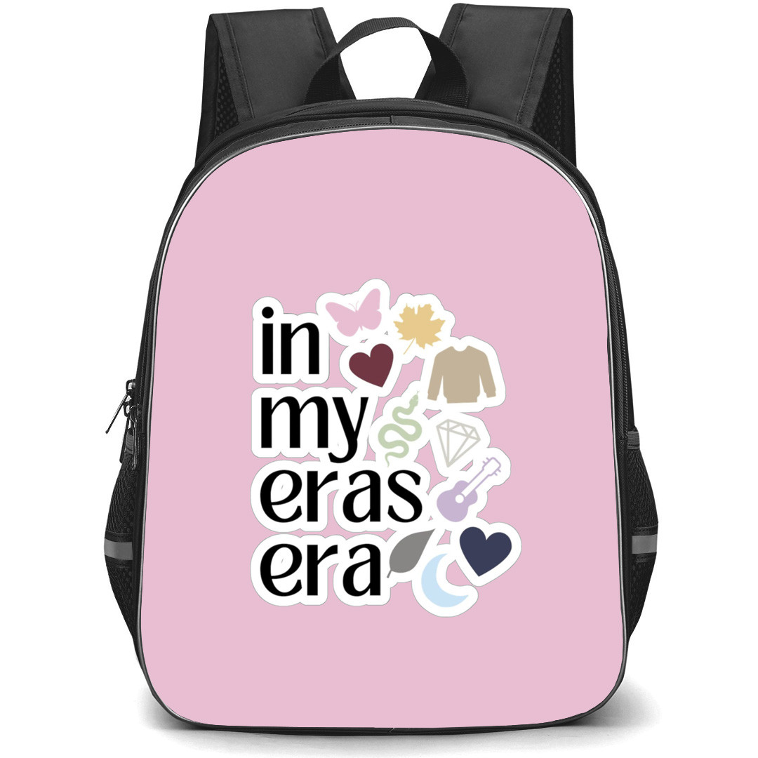 Taylor Swift Backpack StudentPack - Taylor Swift In My Eras Era Poster Pink Background