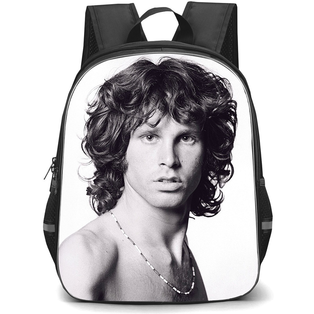 Jim Morrison Backpack School Bag StudentPack - Jim Morrison Greyscale Side Portrait