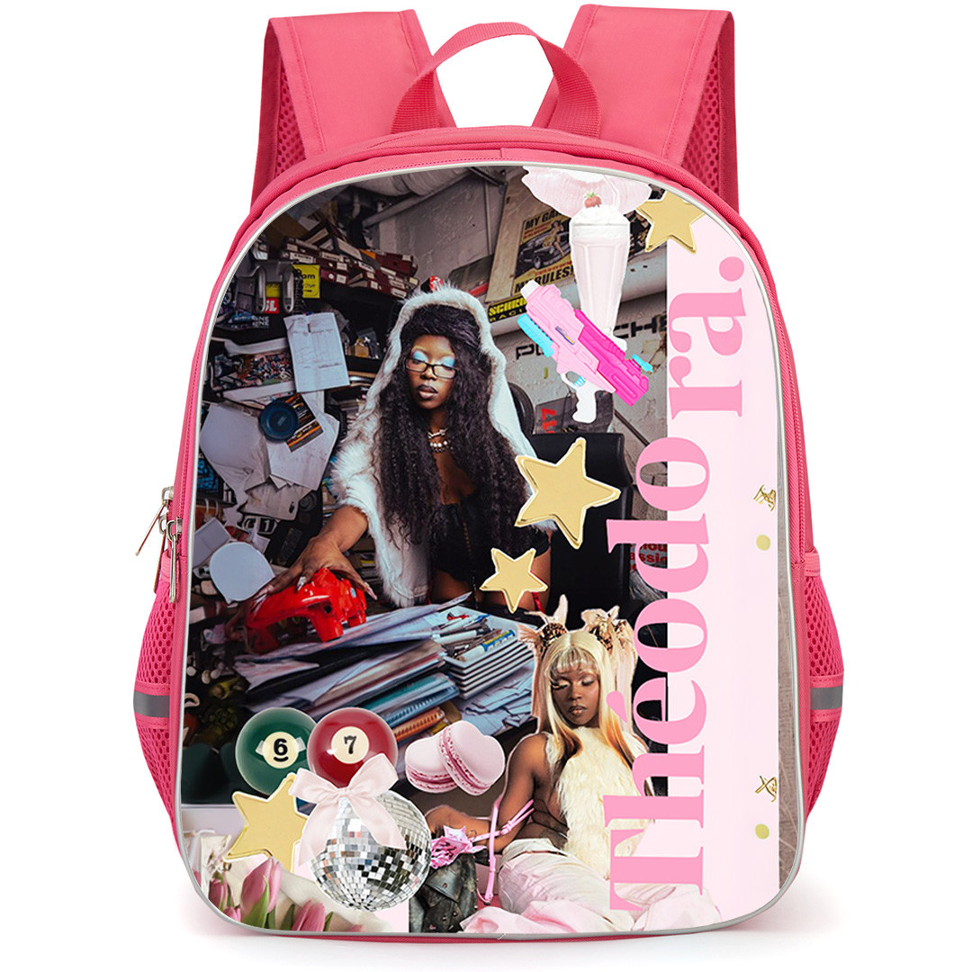 Theodora Backpack School Bag StudentPack - Theodora Stars And Pink Collage Poster