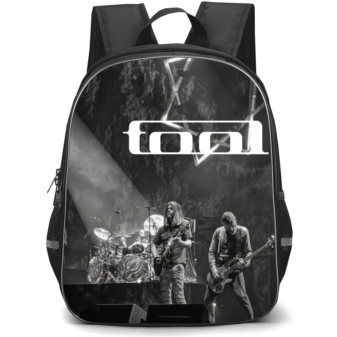 Tool Backpack School Bag StudentPack - Tool Playing Guitar Greyscale
