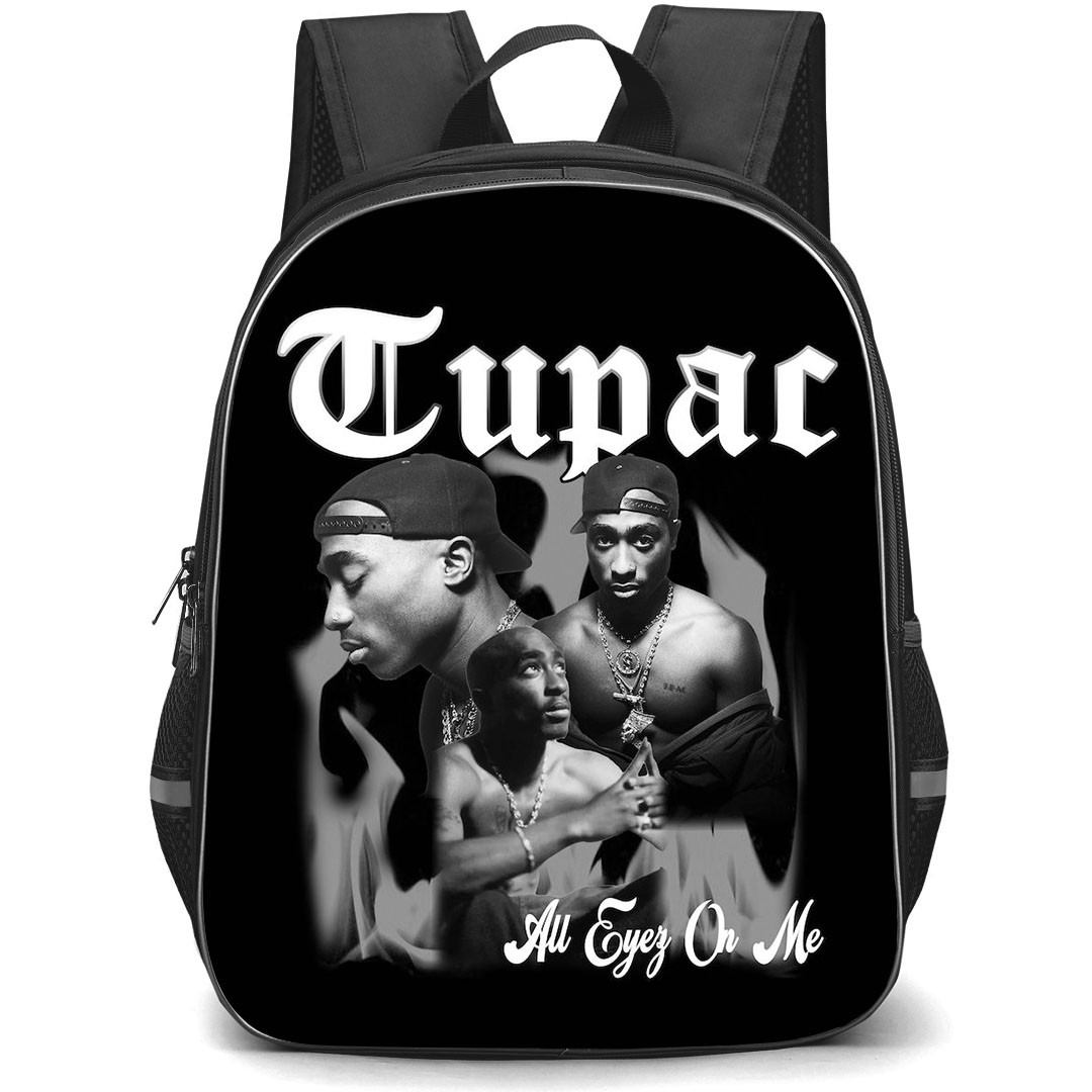Tupac Shakur Backpack StudentPack - Tupac Shakur 90s Rapper Grayscale Poster
