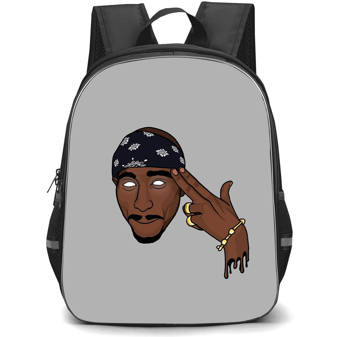 Tupac Shakur Backpack StudentPack - Tupac Shakur Avatar Illustration Art Sticker
