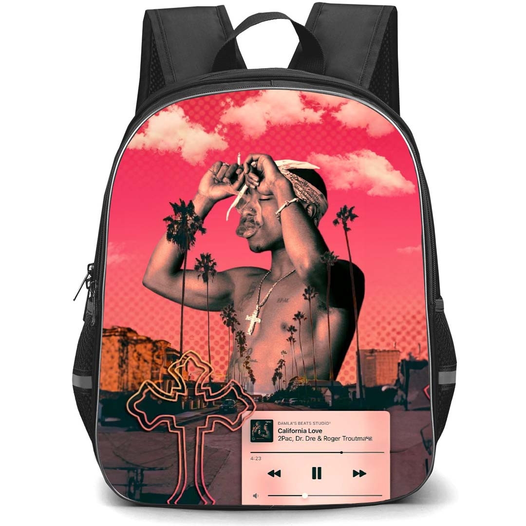 Tupac Shakur Backpack StudentPack - Tupac Shakur California Love Song Playlist Poster