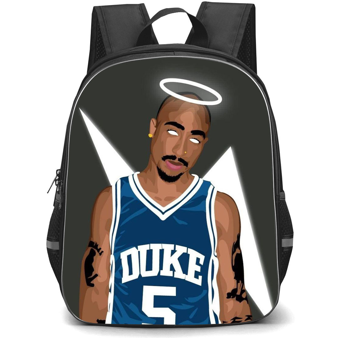 Tupac Shakur Backpack StudentPack - Tupac Shakur In Duke 5 Jersey Illustration Art Poster