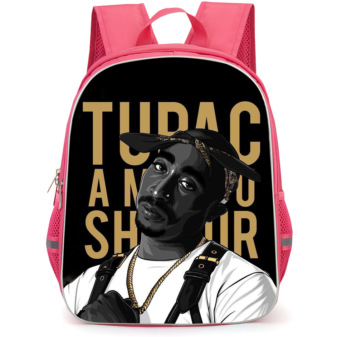 Tupac Shakur Backpack StudentPack - Tupac Shakur Grayscale Illustration Art On Word Art Background