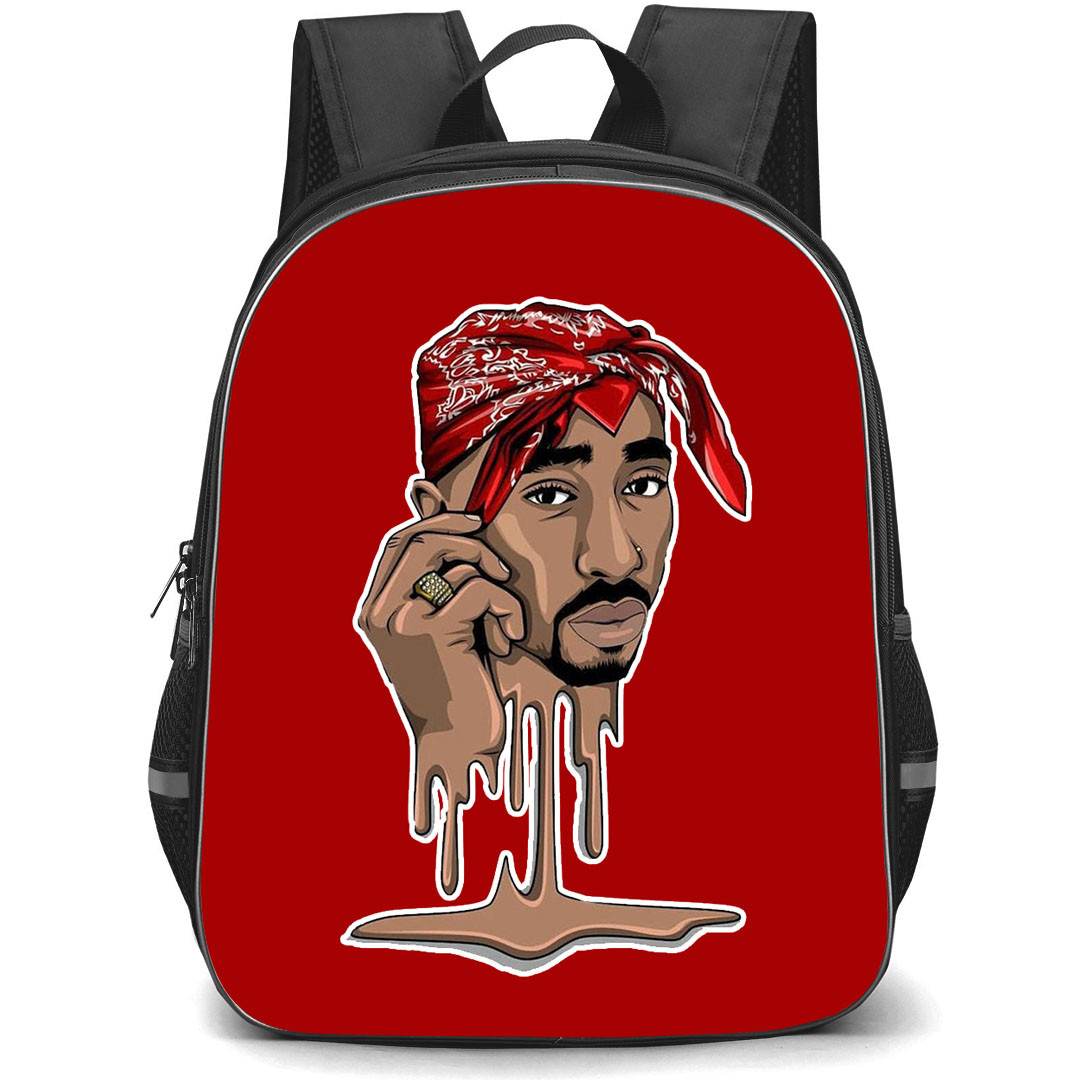 Tupac Shakur Backpack StudentPack - Tupac Shakur Melting Illustration Sticker