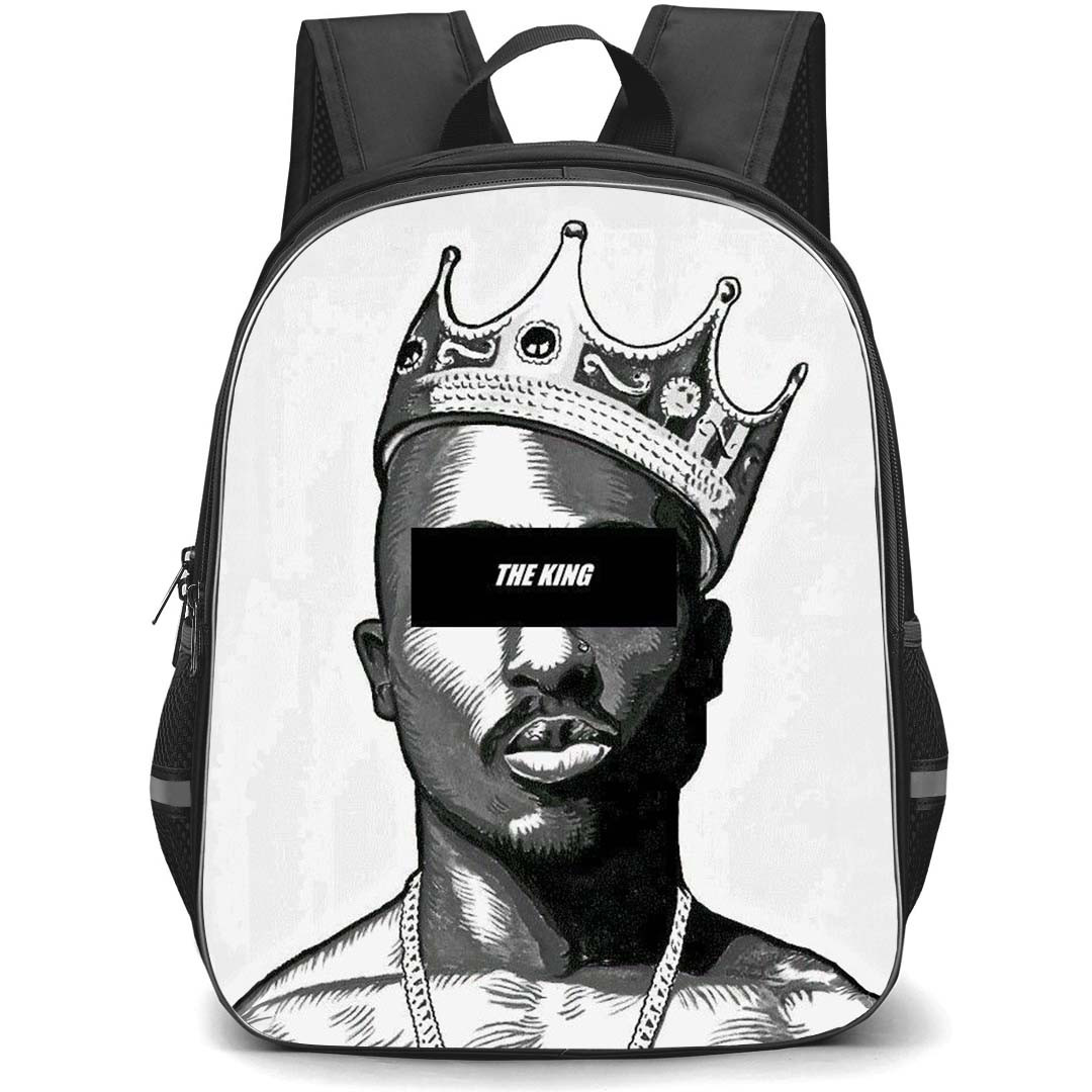 Tupac Shakur Backpack StudentPack - Tupac Shakur The King Grayscale Sticker
