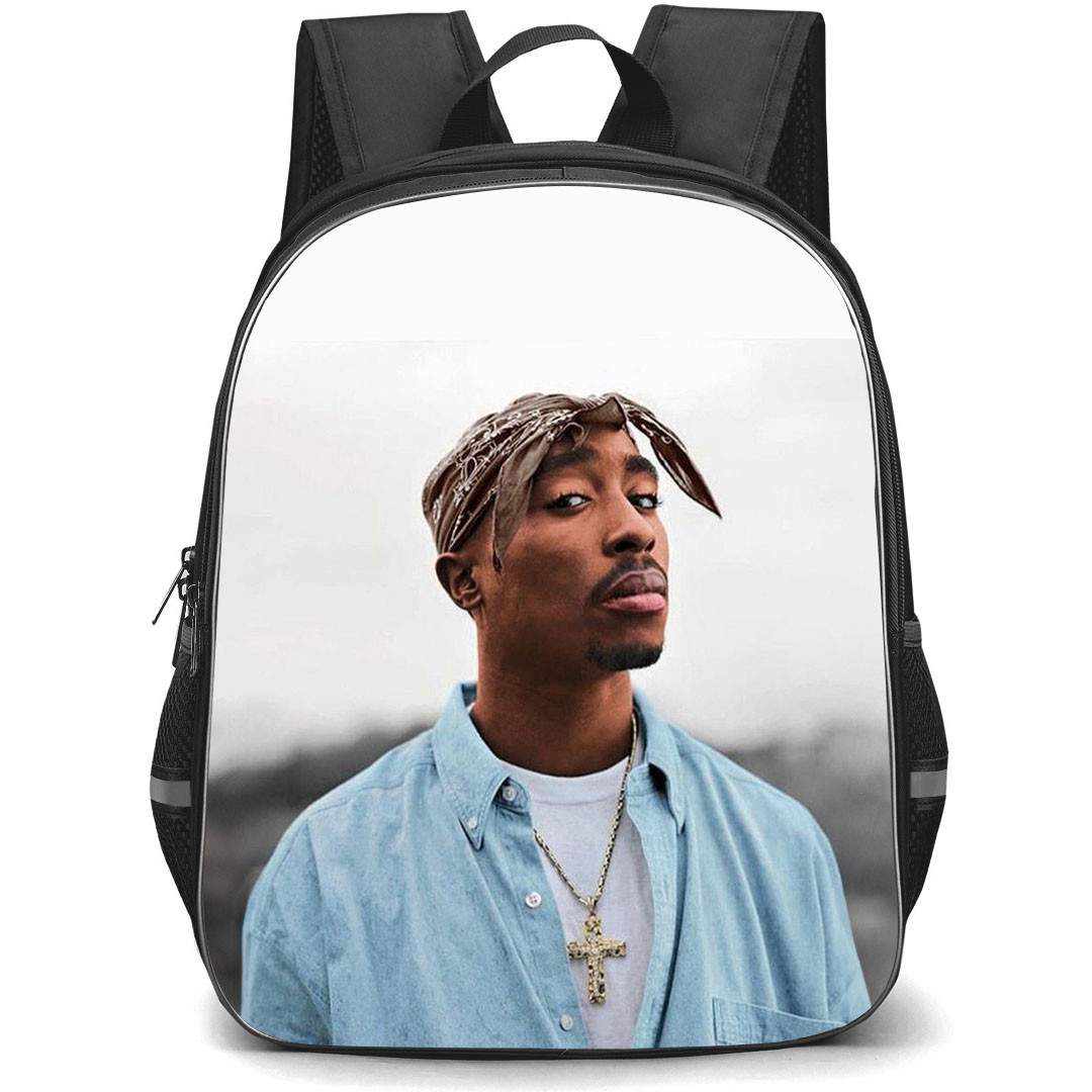 Tupac Shakur Backpack StudentPack - Tupac Shakur Wears Bandena On Head Portrait
